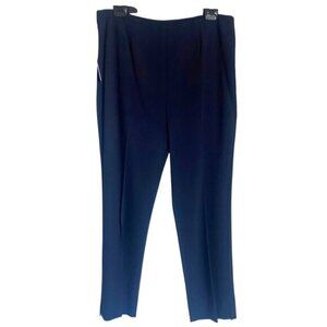Margaret M Navy Straight Leg High Rise Classic Pants Trousers Women's Size 14